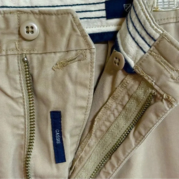 DANIEL CREMIEUX Cassis Flat Front Khaki Chino Pants Tan Beige Size 38 x 32 - Picture 3 of 6